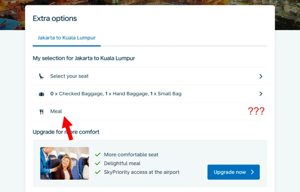 tiada cara request makanan halal naik KLM