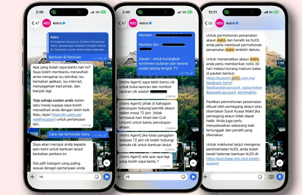 cara terminate Astro