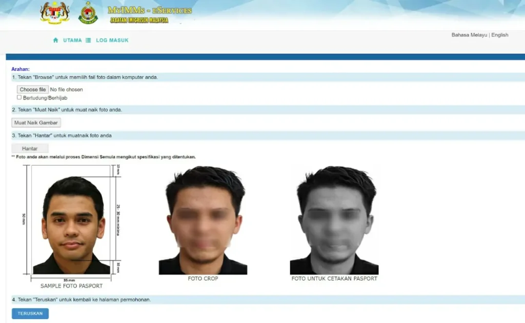 format gambar pasport