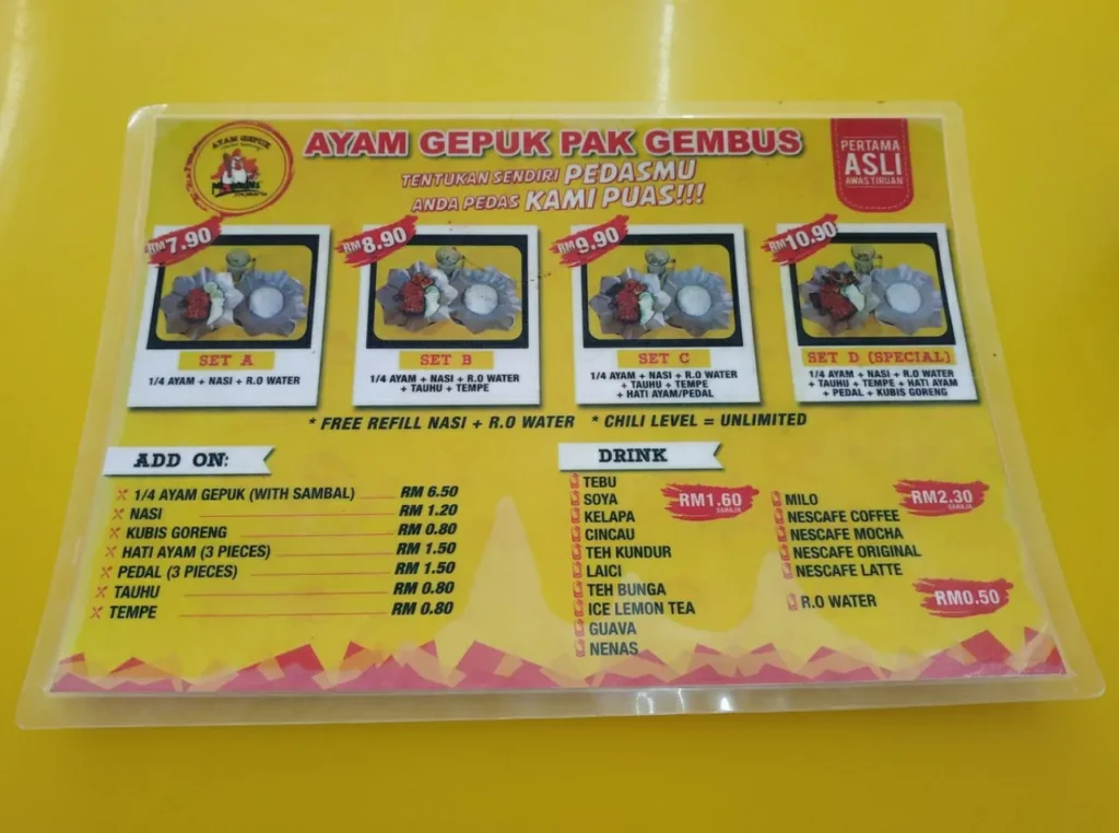 harga ayam gepuk pak gembus