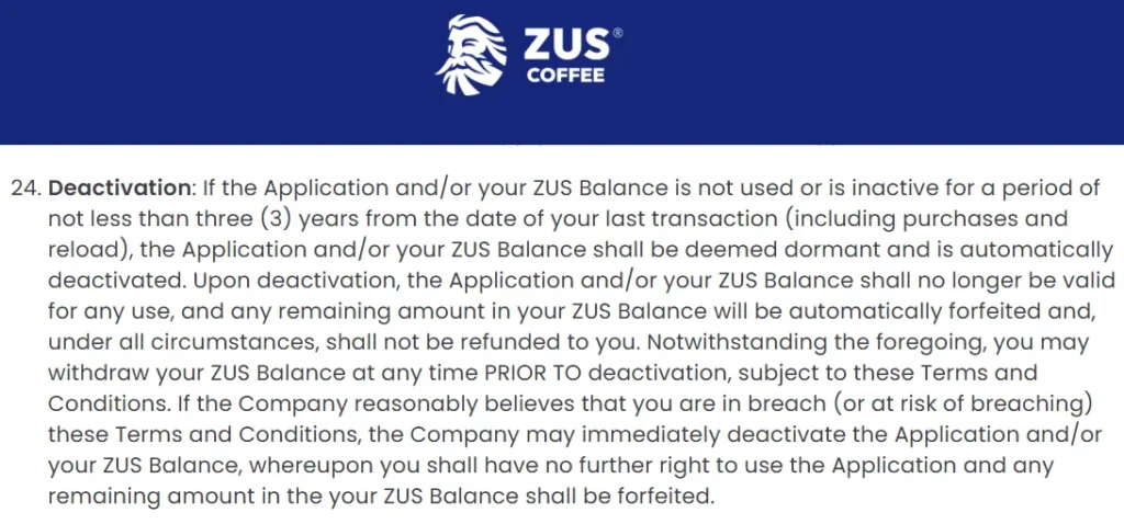 term condition zus coffee